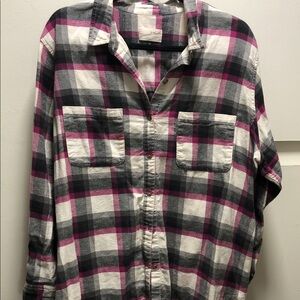 Universal Thread Plaid Shirt - Pink, Black, White